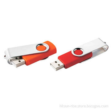 Swivel USB Flash Drives with Rotary Cap, Made of Metal and Multiple-colored Plastic